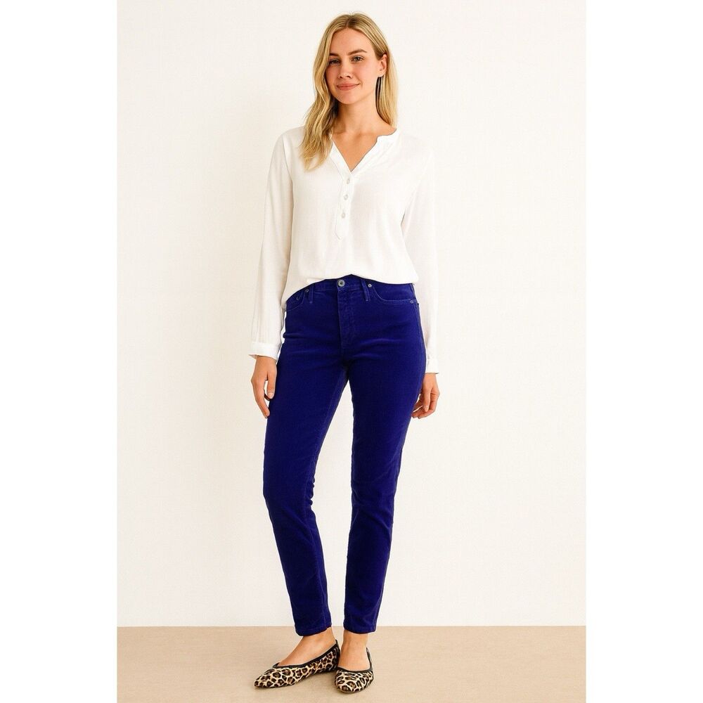 Adriano Goldschmied Jeans Women's 27 Royal Blue Velvet Super Skinny Fit